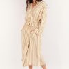 Women Girl and the Sun Tops | Carmen Long Robe-Stripe Print