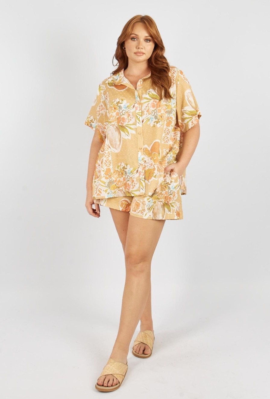 Women Girl and the Sun Tops | Pablo Top-Tropical Print