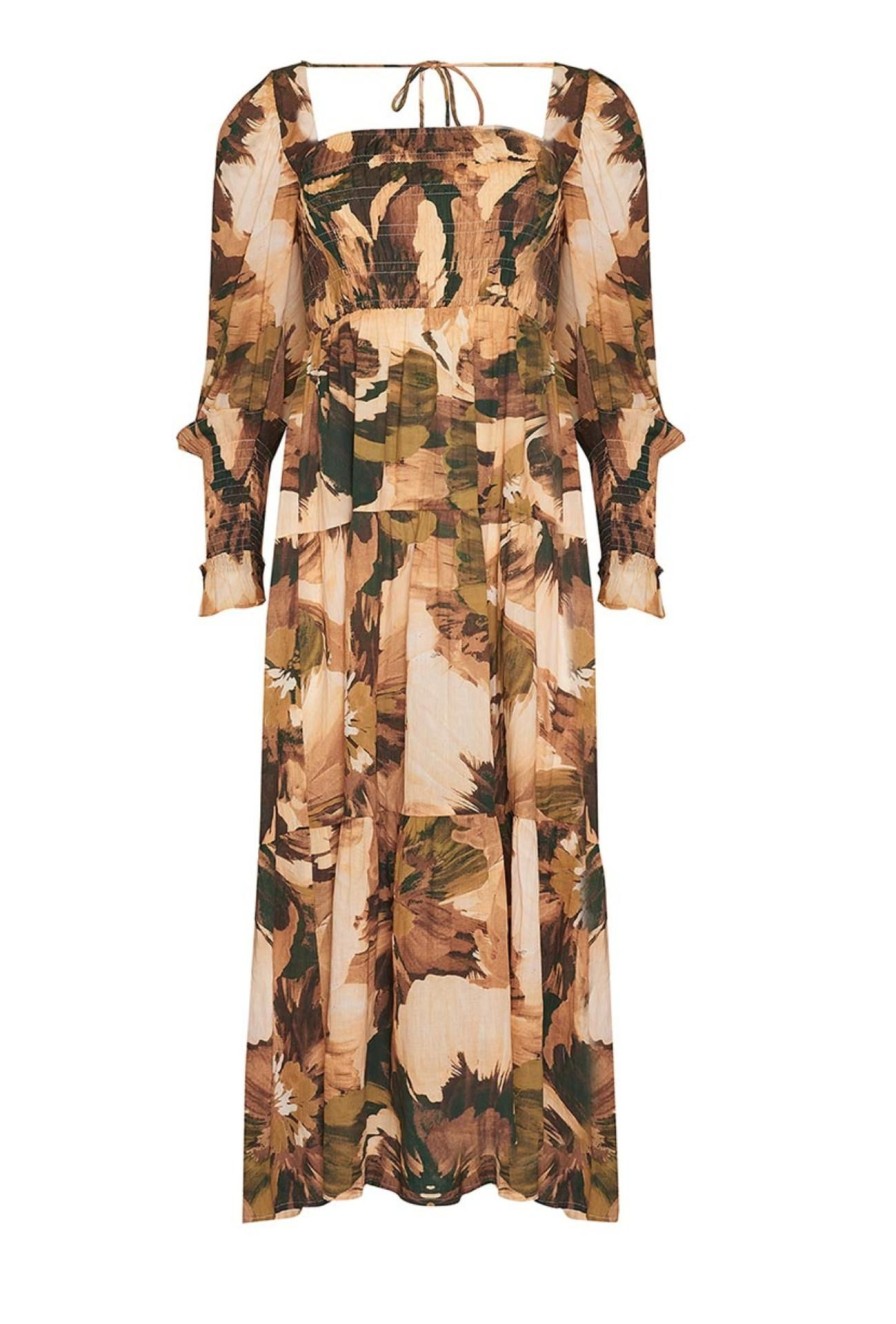 Women Girl and the Sun Dresses | Resort Midi Dress-Wild Forest Print