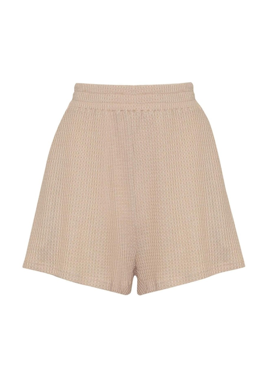 Women Girl and the Sun Bottoms | Como Shorts-Beige Waffle