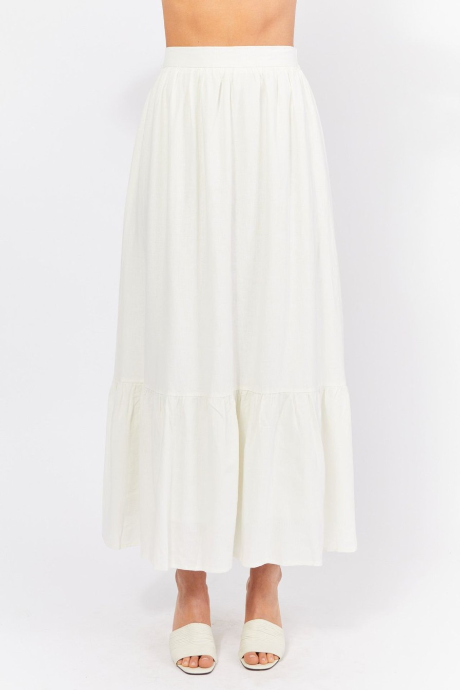 Women Girl and the Sun Bottoms | Finley Maxi Skirt-White