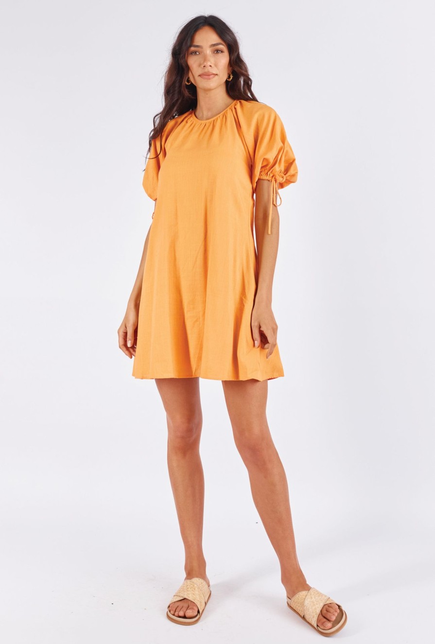 Women Girl and the Sun Dresses | Tish Mini Dress-Sunset Orange