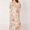 Women Girl and the Sun Dresses | Ana Midi Dress-Koralli Print