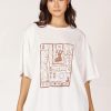 Women Girl and the Sun Graphic Tees | Vazo Tee-Ivory & Brown