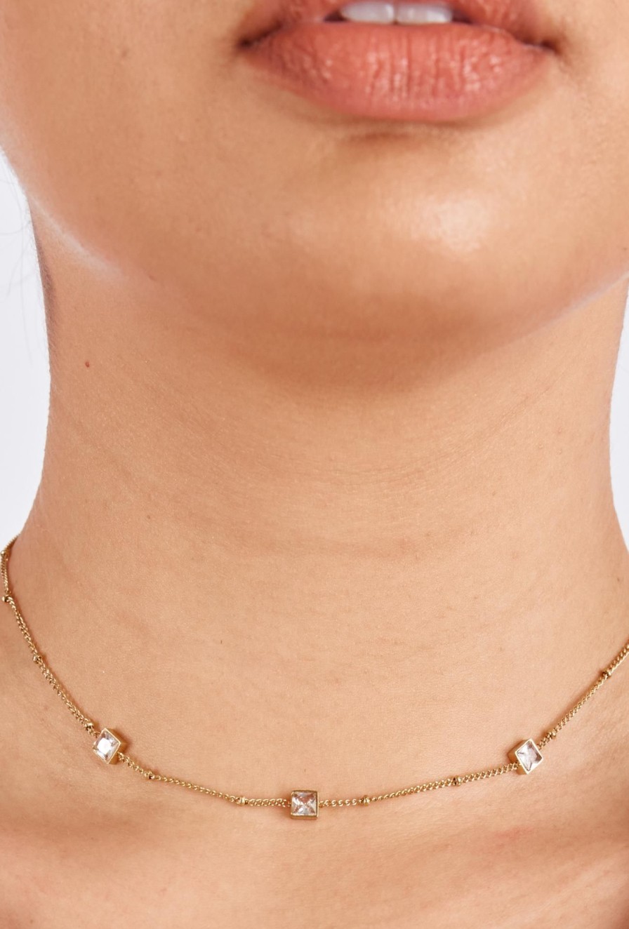 Women Girl and the Sun Jewellery | Indianna Gem Choker-White