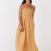 Women Girl and the Sun Dresses | Maui Midi Dress-Apricot Orange