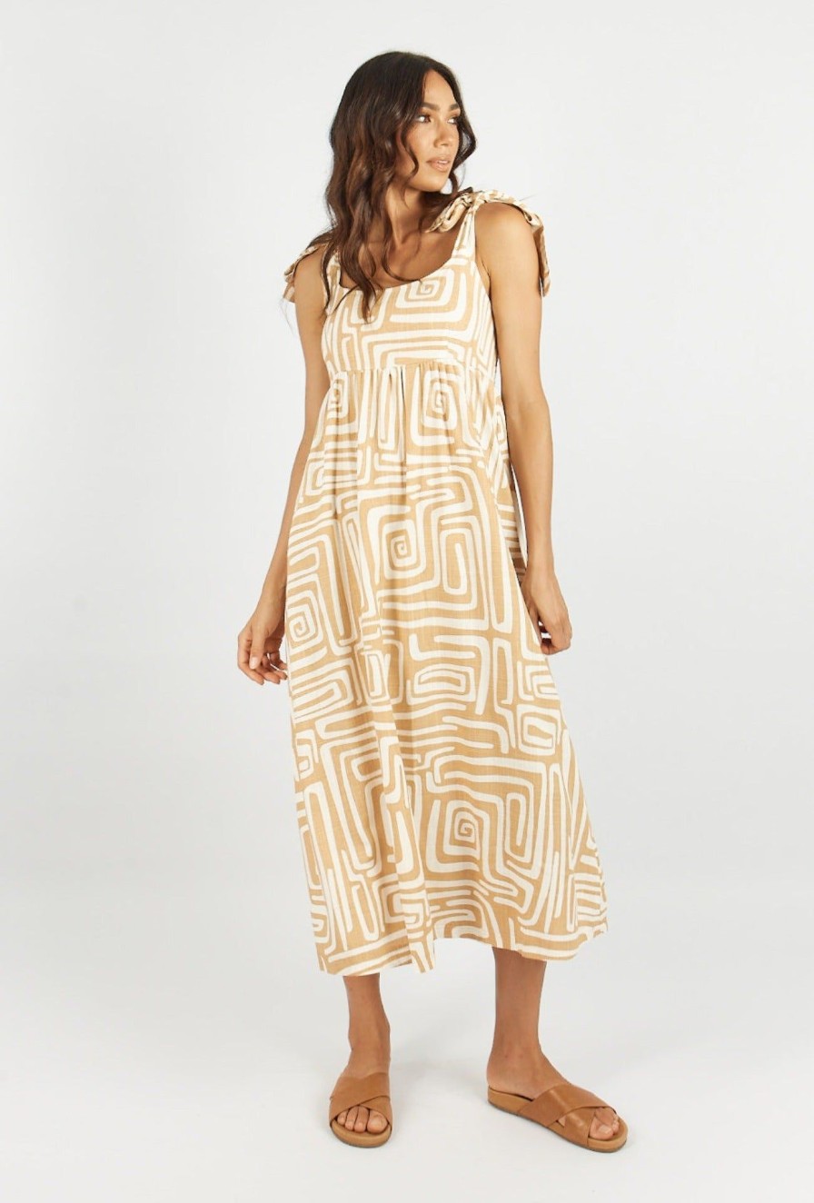 Women Girl and the Sun Dresses | Capella Midi Dress-Terraza Print