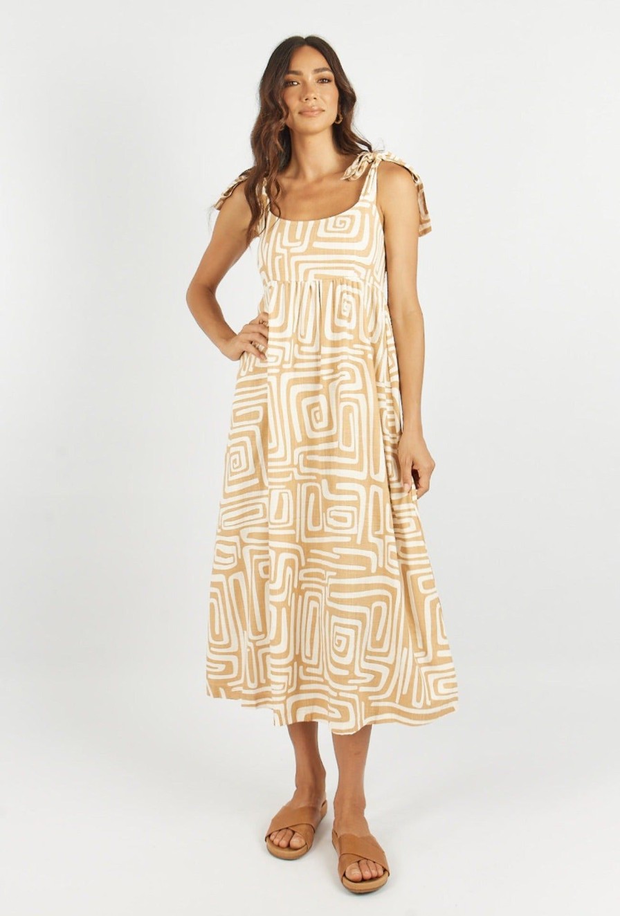 Women Girl and the Sun Dresses | Capella Midi Dress-Terraza Print