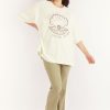 Women Girl and the Sun Graphic Tees | Oyster World Tee-Cream