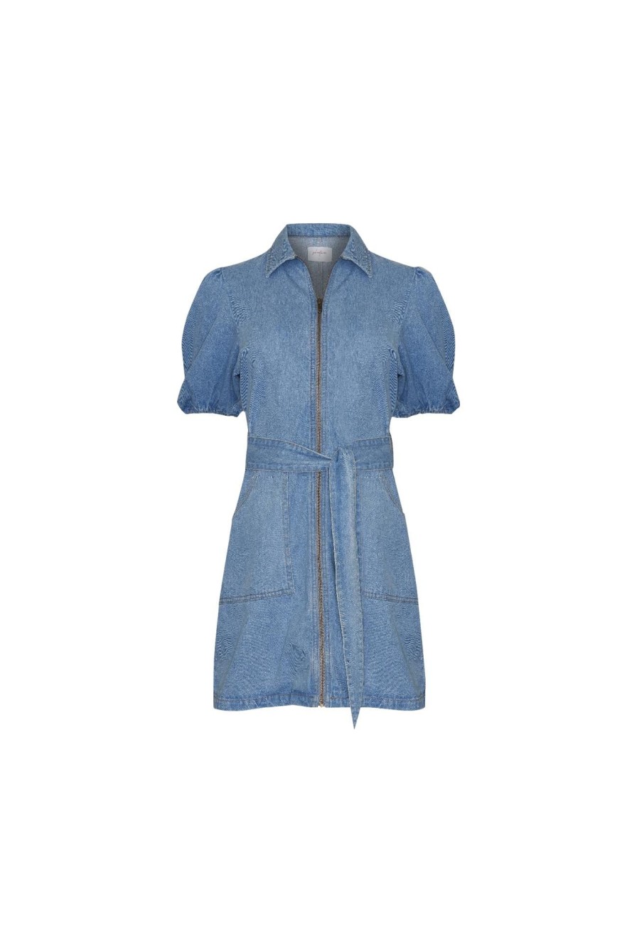 Women Girl and the Sun Dresses | Avis Mini Dress-Blue Denim