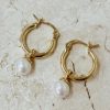 Women Girl and the Sun Other Accessories | Sabrina Pearl Hoops-Gold