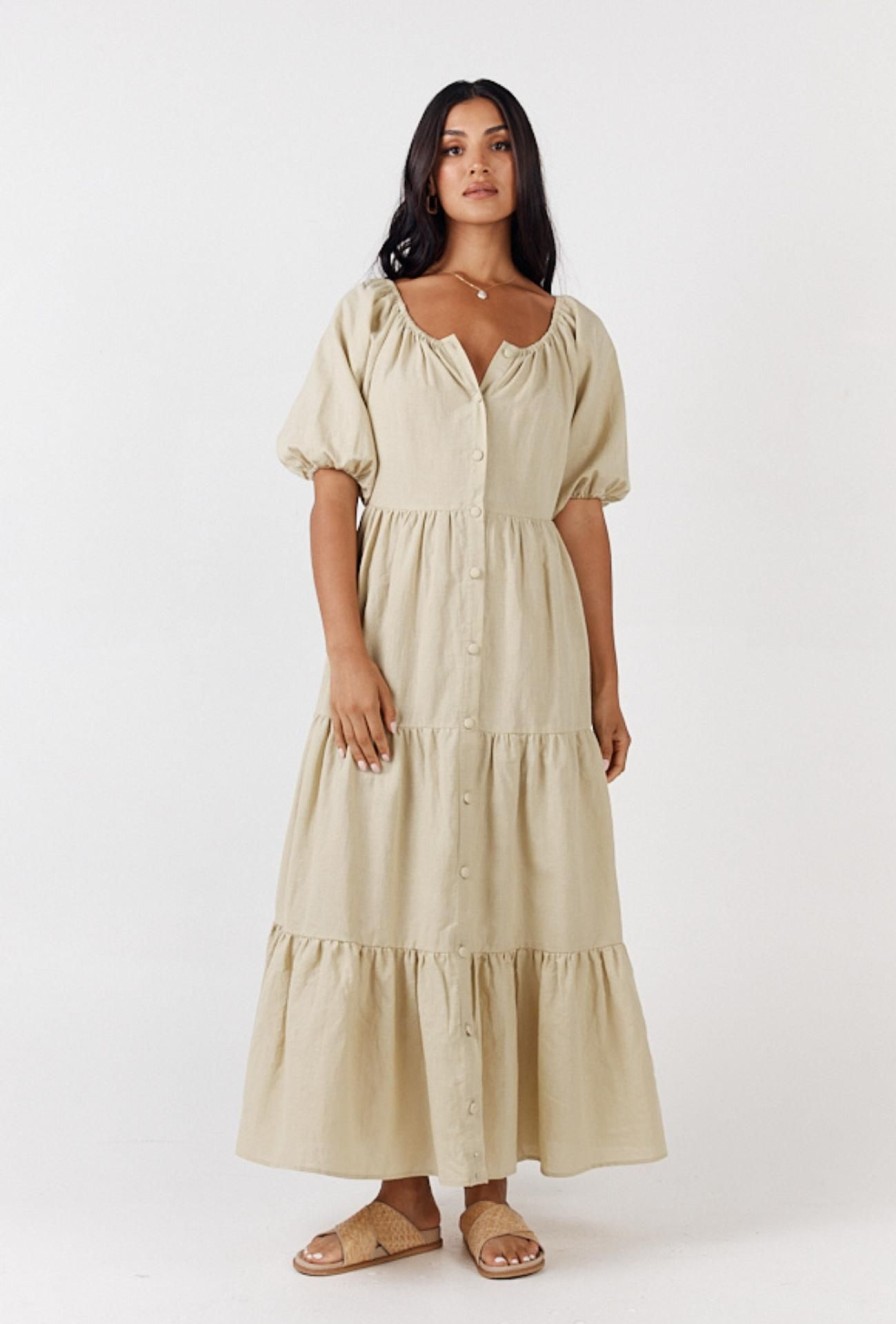 Women Girl and the Sun Dresses | Palm Maxi Dress-Sage