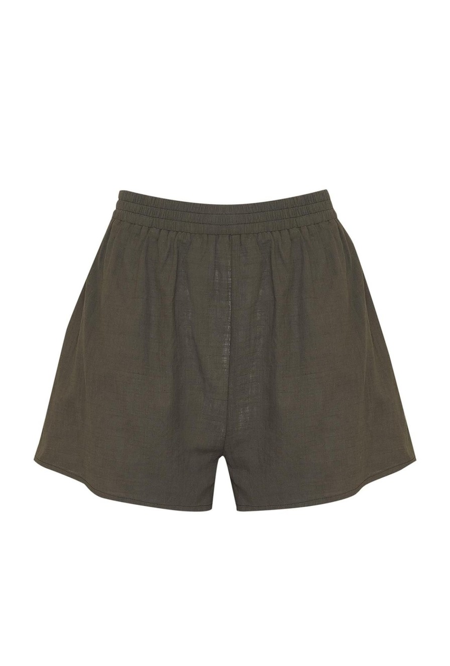 Women Girl and the Sun Bottoms | Lennox Shorts-Forest Green