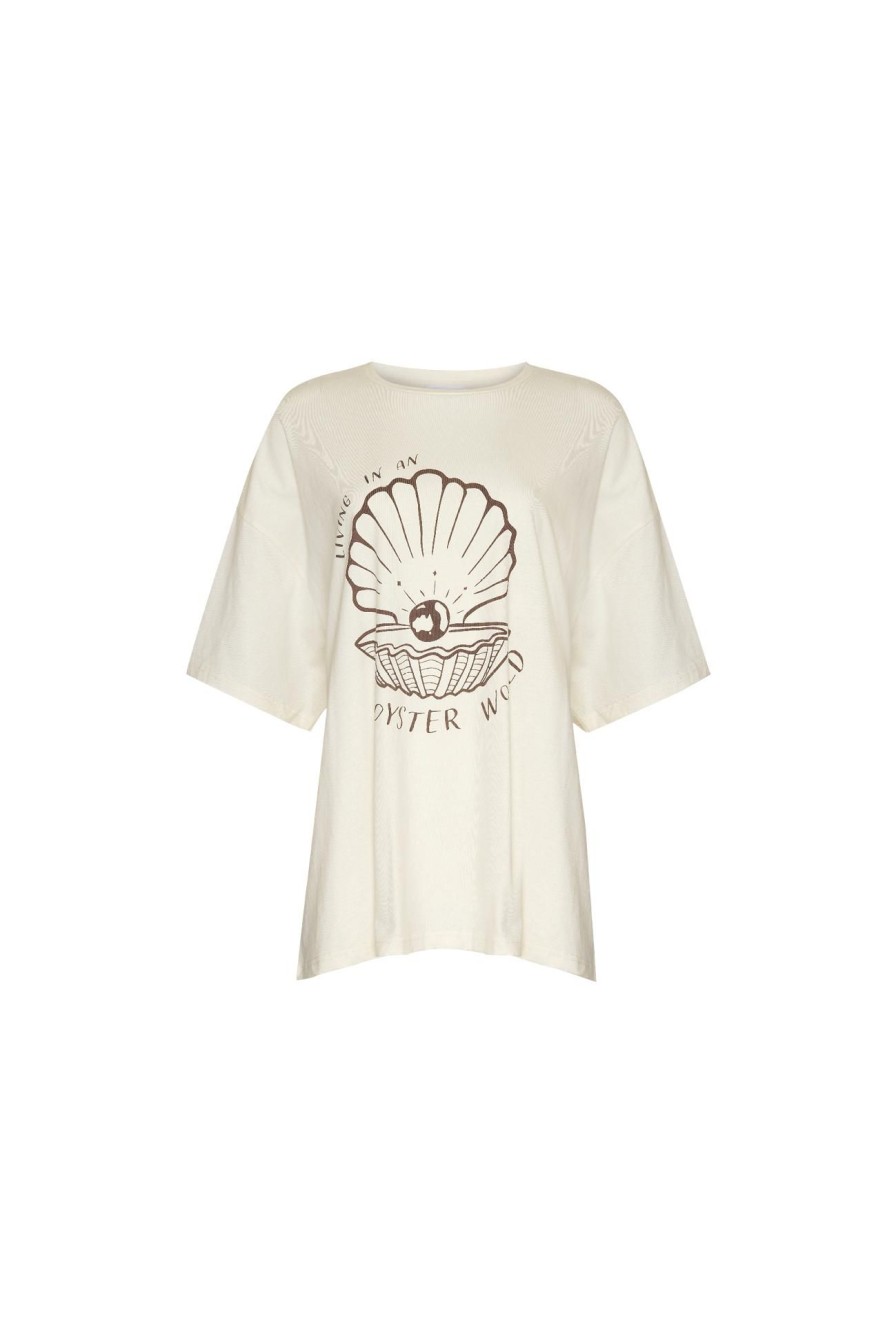 Women Girl and the Sun Tops | Oyster World Tee-Cream