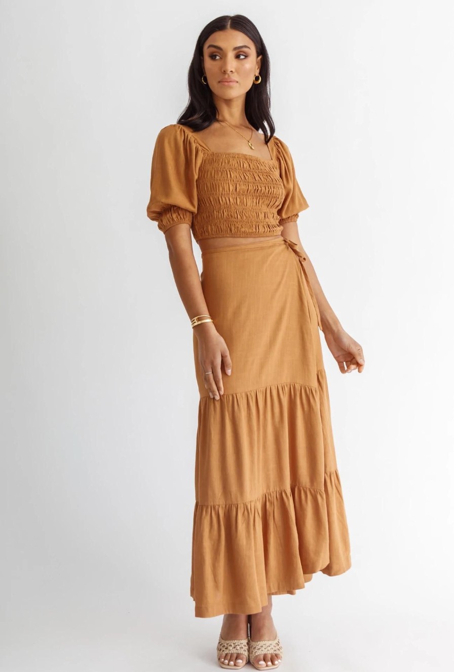 Women Girl and the Sun Bottoms | Palermo Maxi Skirt-Brown