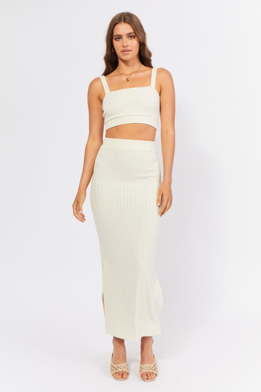 Women Girl and the Sun Bottoms | Alina Midi Skirt-Cream