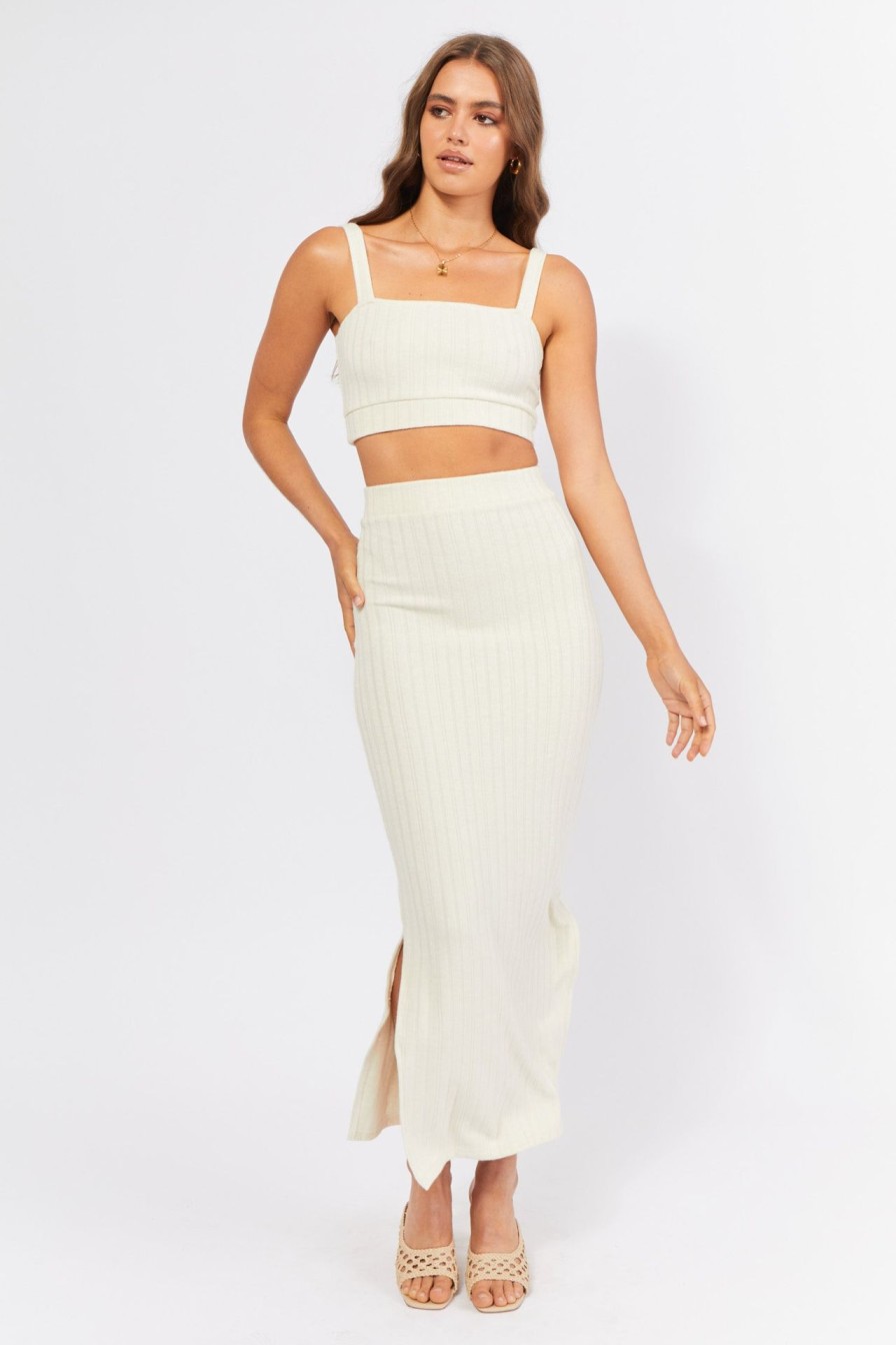 Women Girl and the Sun Bottoms | Alina Midi Skirt-Cream