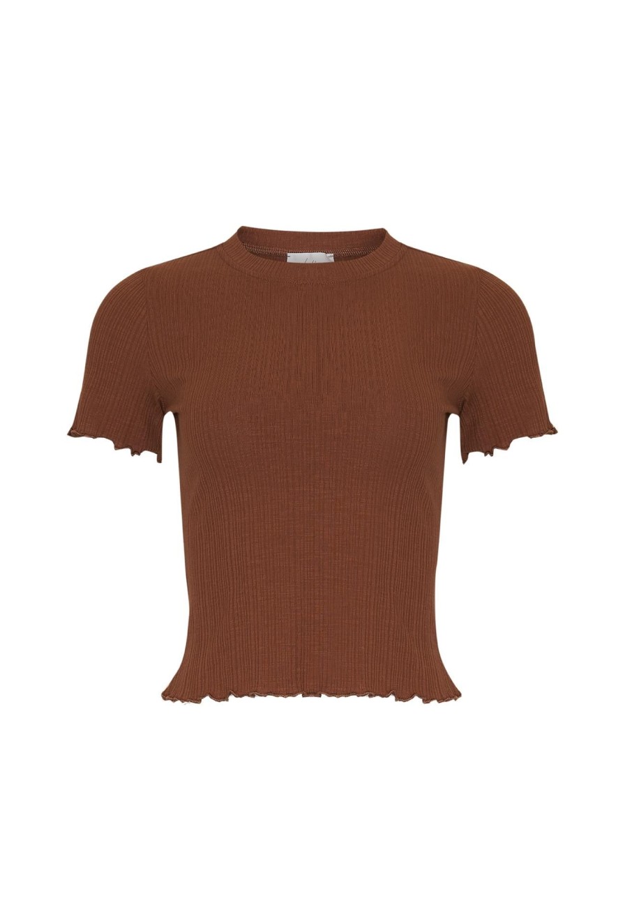 Women Girl and the Sun Tops | Rafe Crop-Coffee Ribbed