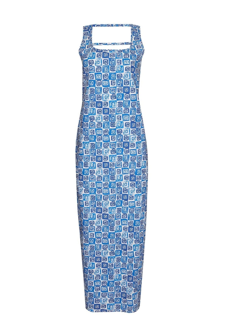 Women Girl and the Sun Dresses | Calista Maxi Dress-Ocean Print