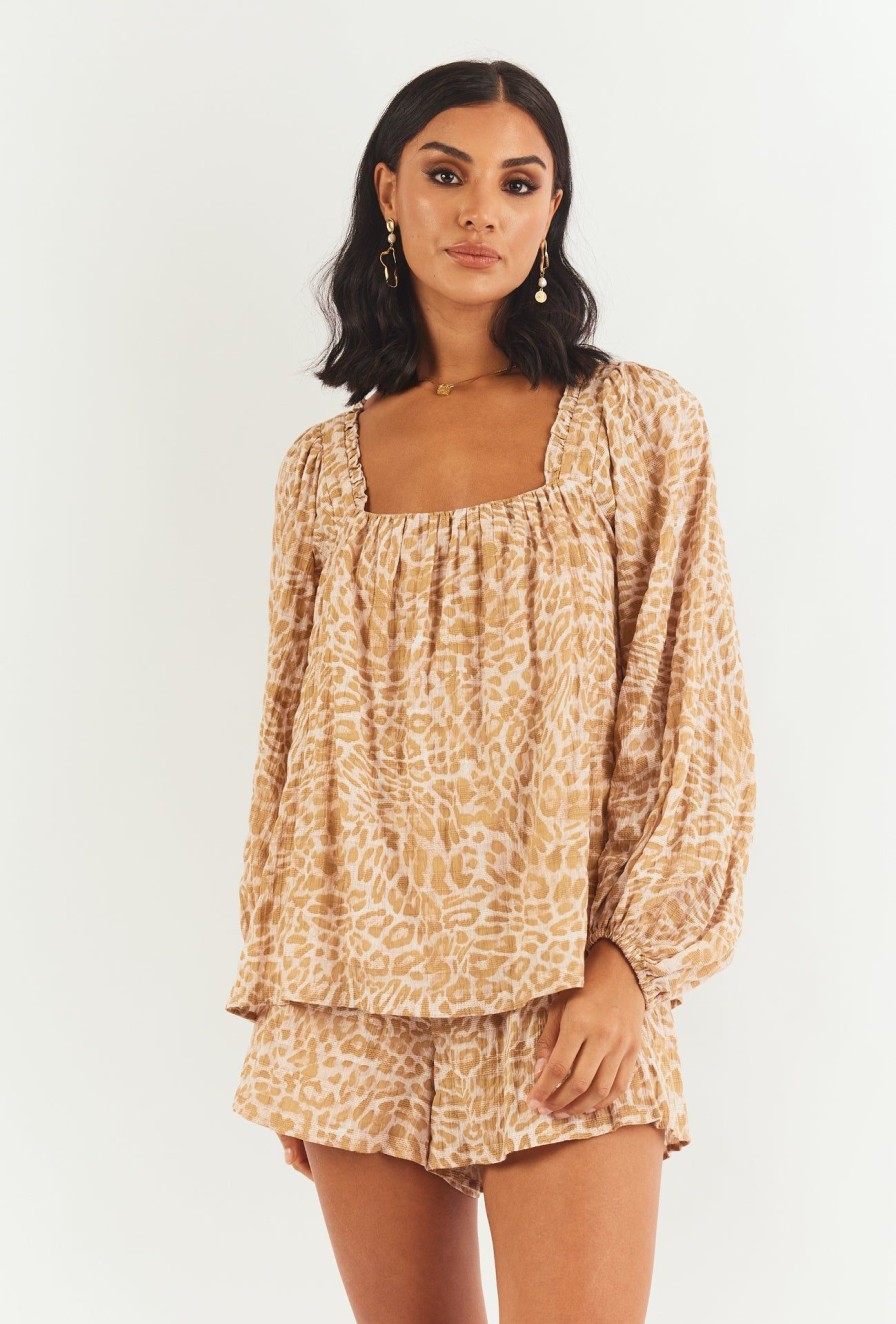 Women Girl and the Sun Tops | Camila Top-Pink Leopard