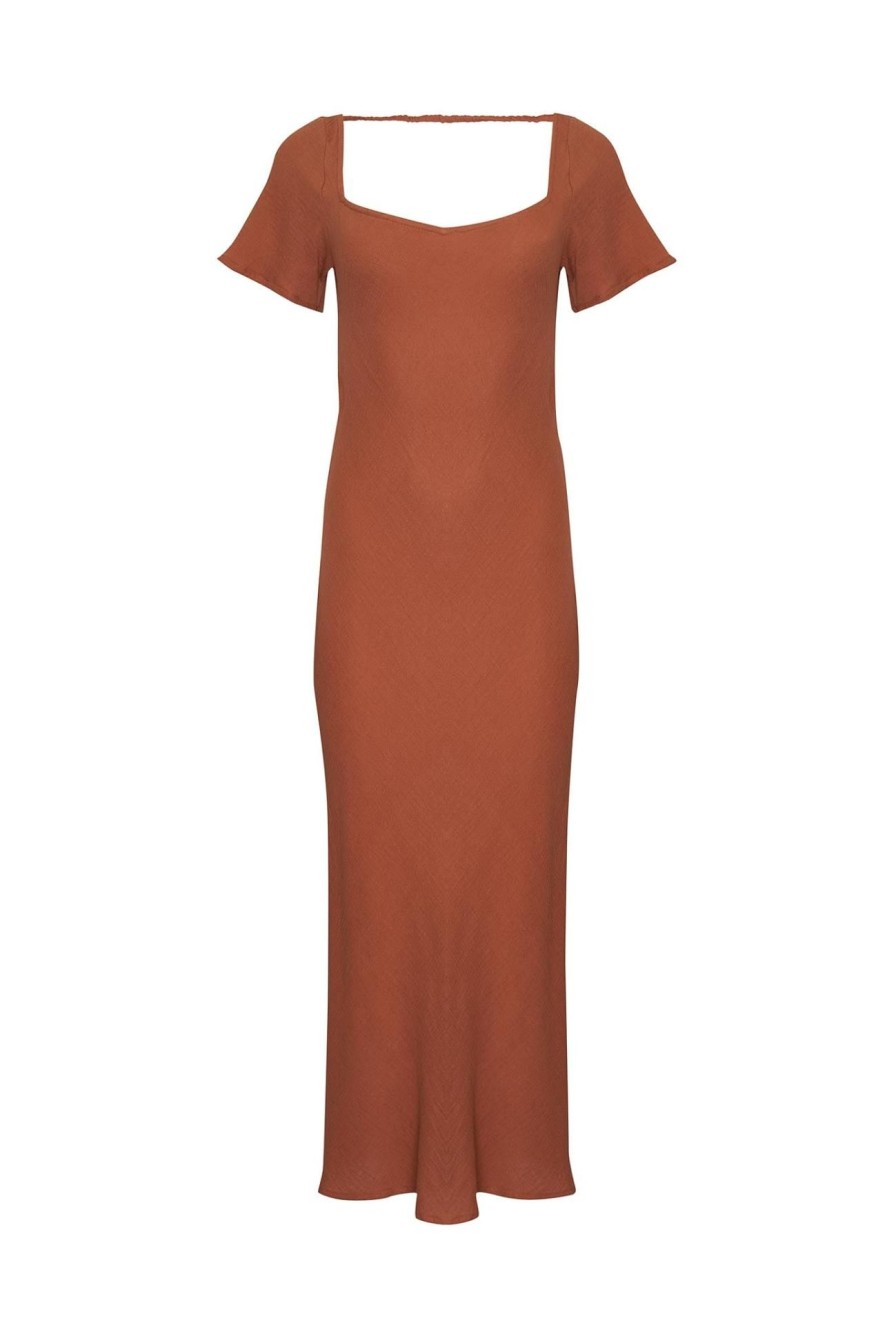 Women Girl and the Sun Dresses | Delia Midi Dress-Hazelnut