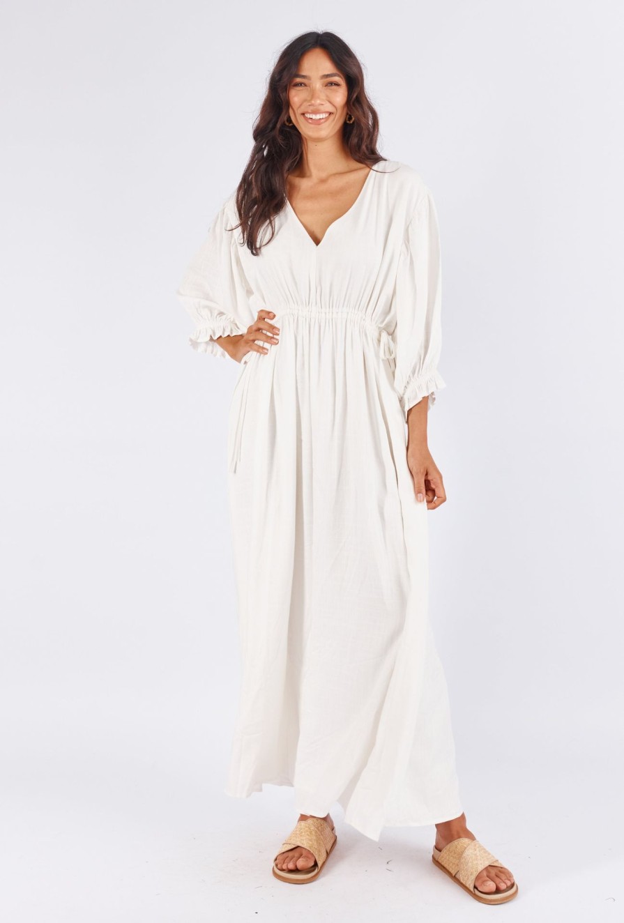 Women Girl and the Sun Dresses | February Maxi Dress-White