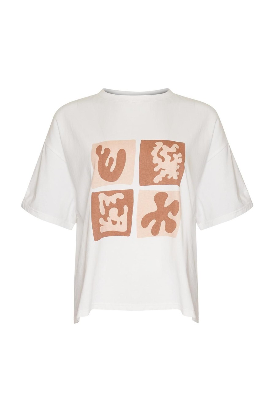 Women Girl and the Sun Graphic Tees | Leora Tee-Ivory & Brown