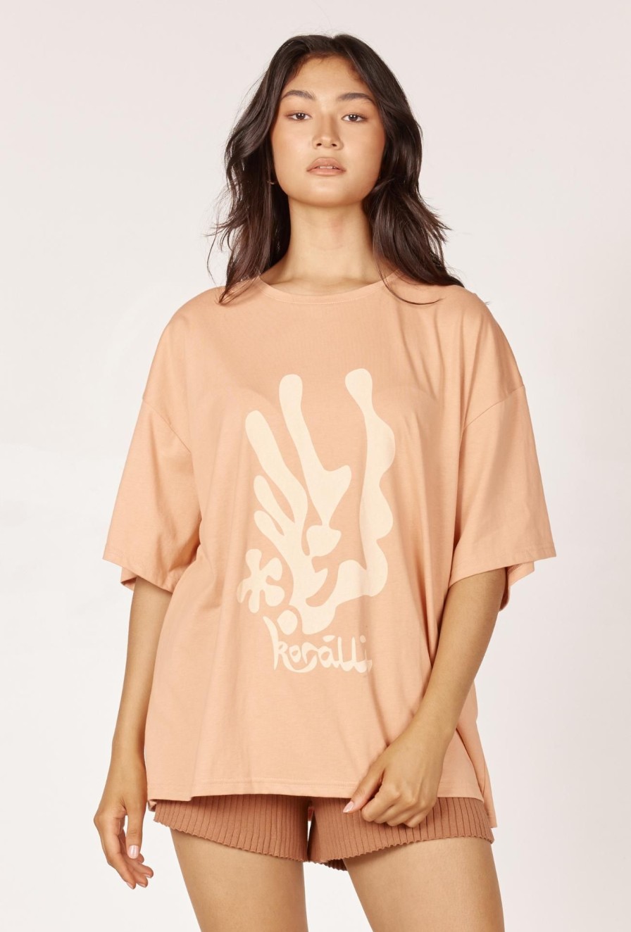 Women Girl and the Sun Tops | Koralli Tee-Blush & Vanilla