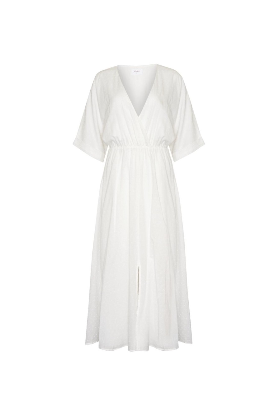 Women Girl and the Sun Dresses | Marcy Maxi Dress-White Spot