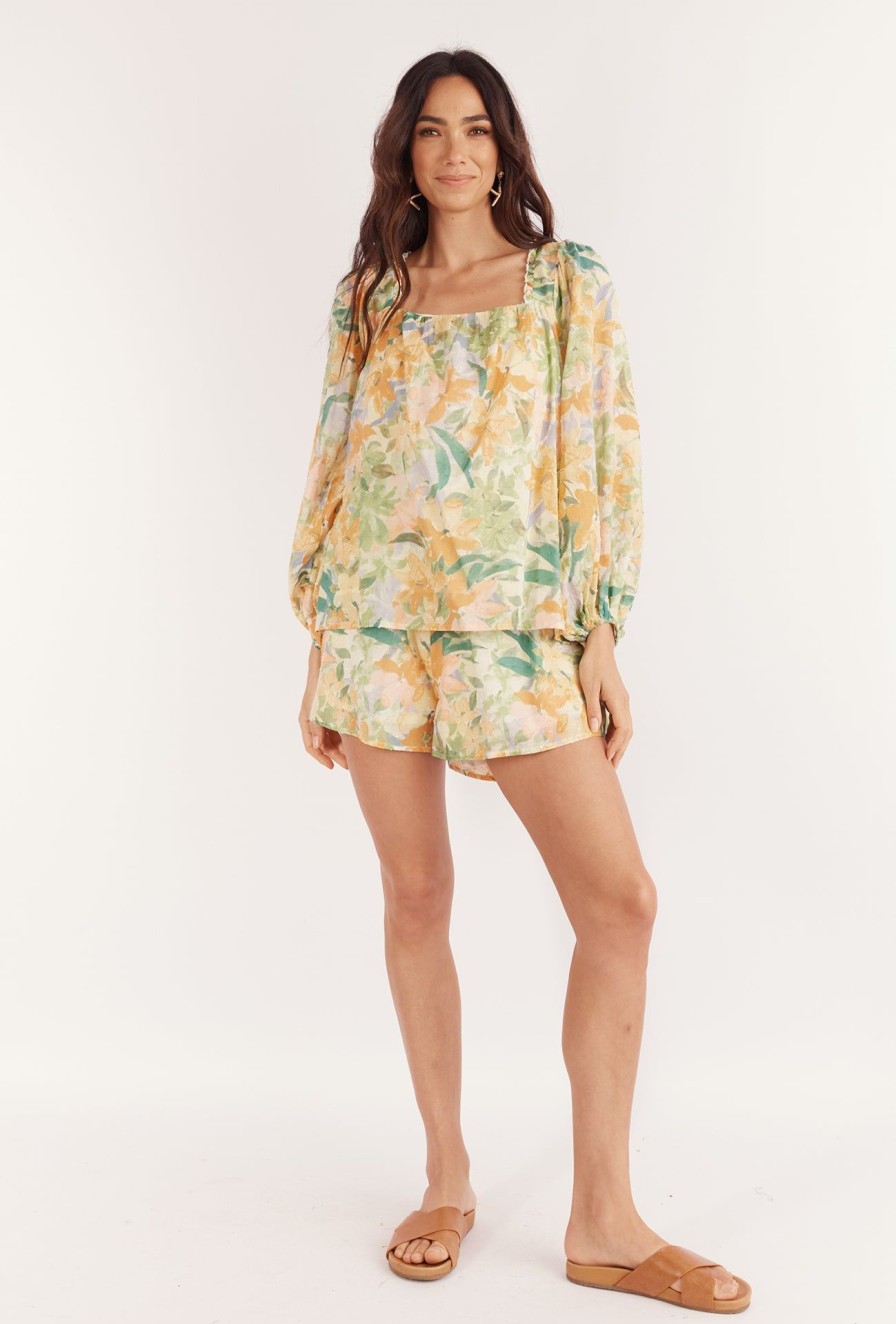 Women Girl and the Sun Tops | Camila Top-Wildflower Print