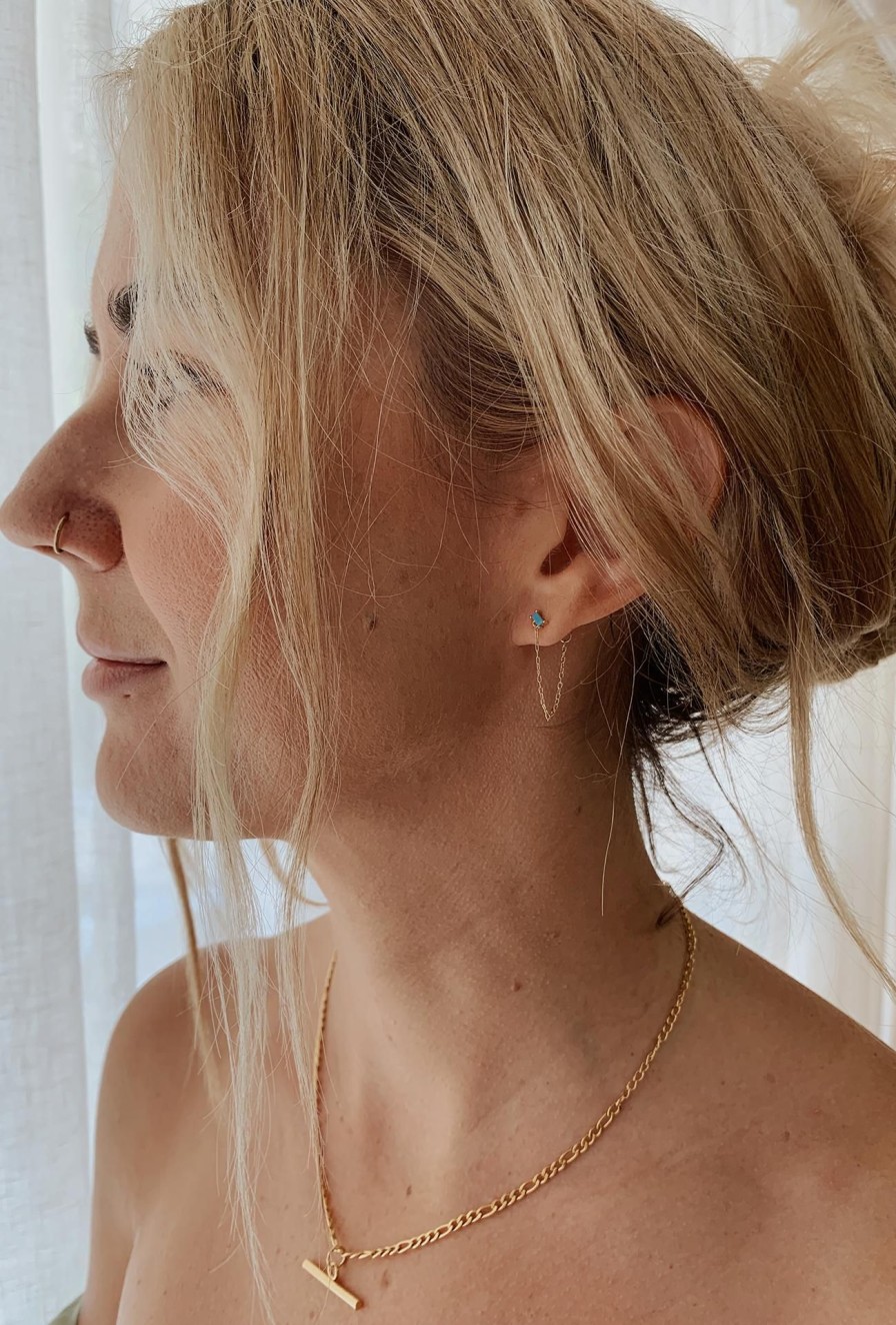 Women Girl and the Sun Jewellery | Into The Blue Chain Earrings