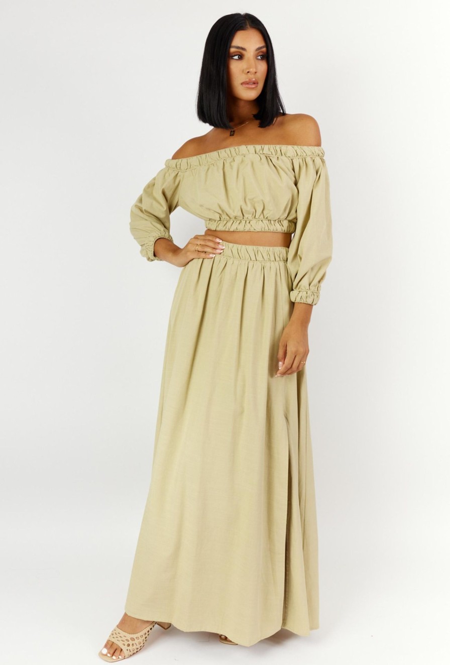 Women Girl and the Sun Bottoms | Zora Maxi Skirt-Olive