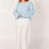 Women Girl and the Sun Tops | Karissa Knit-Sky Blue