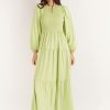 Women Girl and the Sun Dresses | Journey Midi Dress-Lime