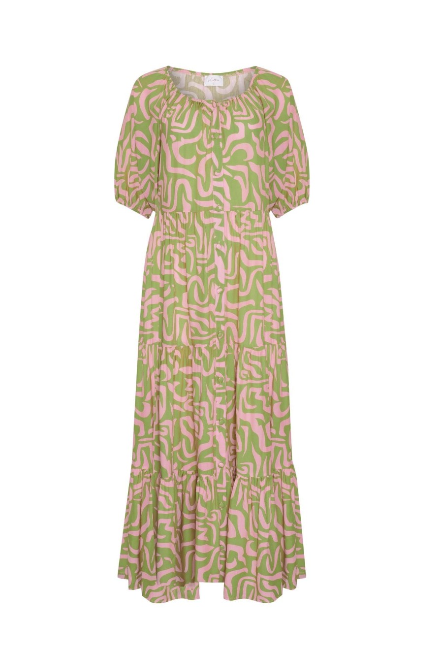 Women Girl and the Sun Dresses | Palm Maxi Dress-Voyage Print