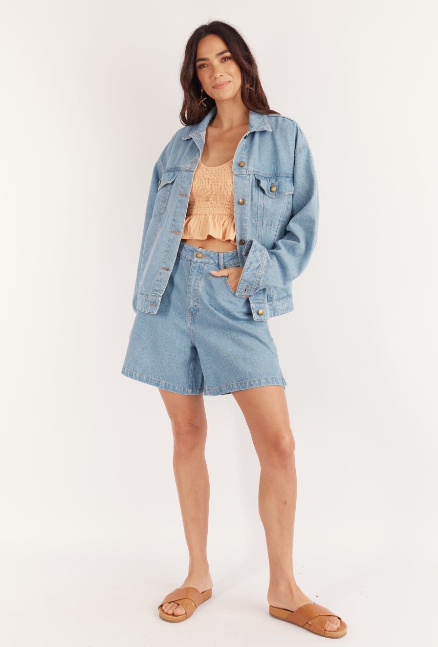 Women Girl and the Sun Denim | Cora Jacket-Blue Denim