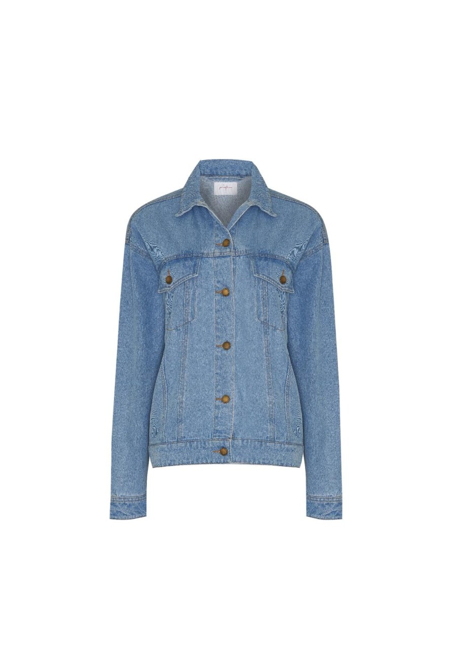 Women Girl and the Sun Denim | Cora Jacket-Blue Denim