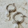 Women Girl and the Sun Other Accessories | Sabrina Pearl Hoops-Silver