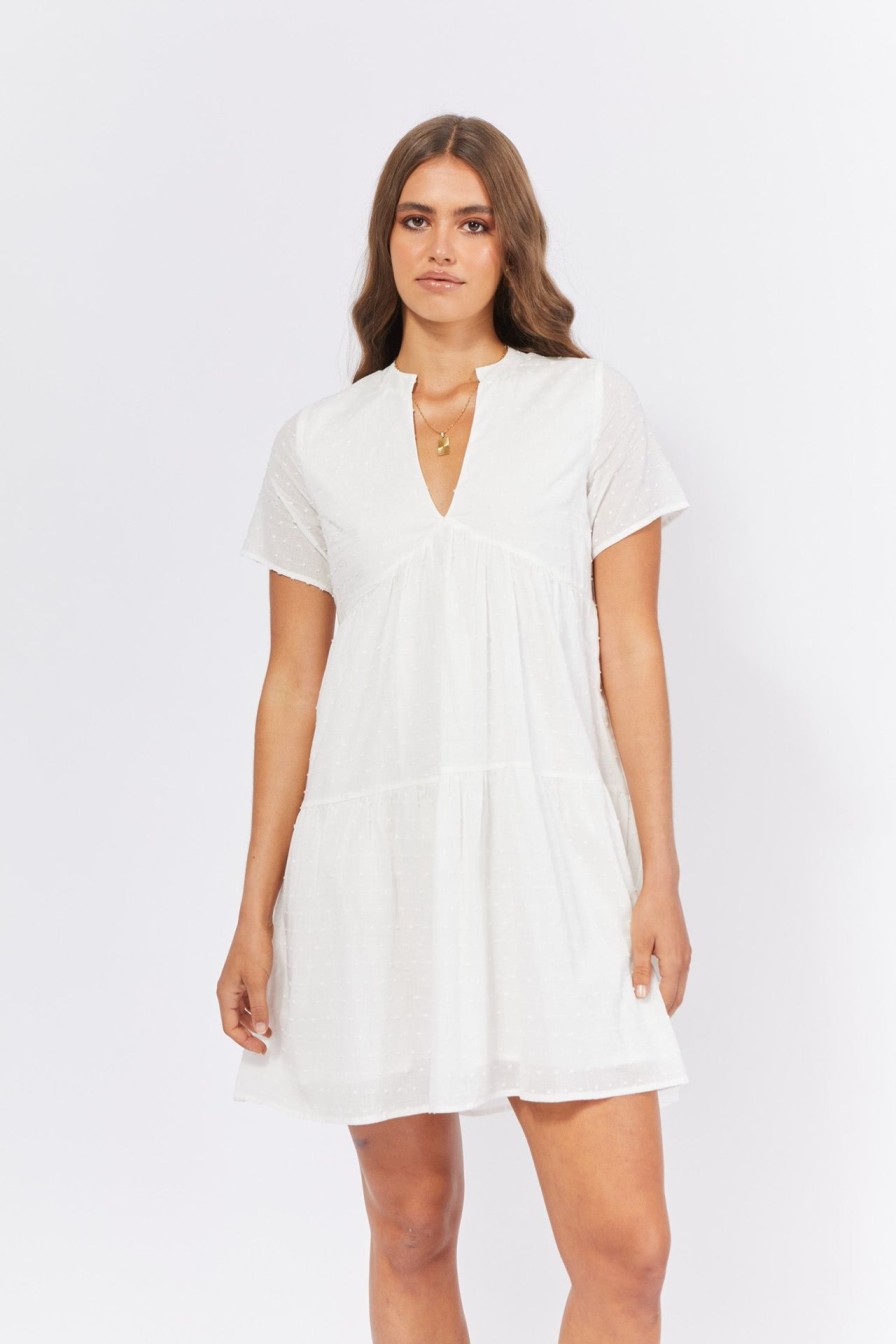 Women Girl and the Sun Dresses | Talulah Mini Dress-White Spot