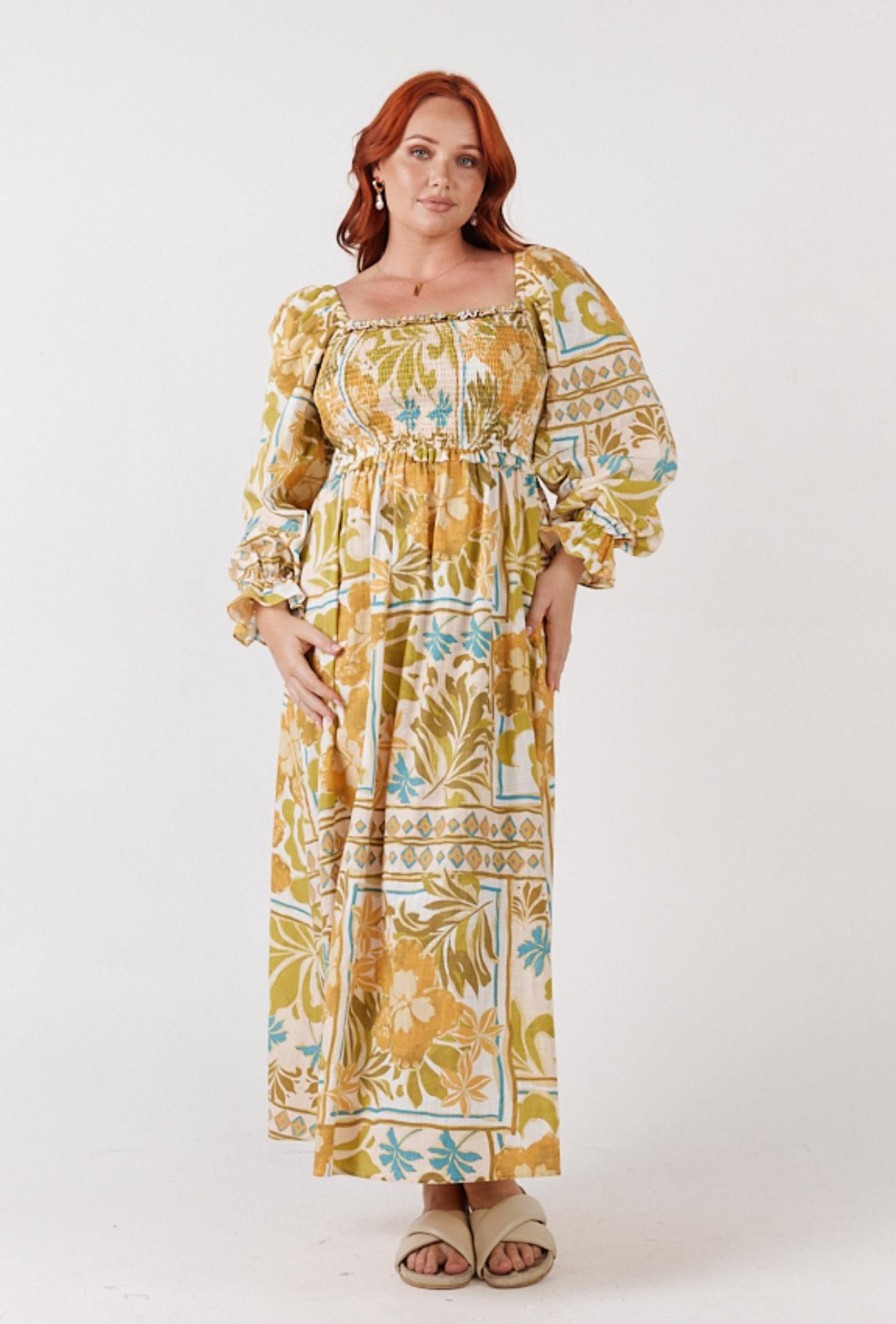 Women Girl and the Sun Dresses | Seashore Maxi Dress-Paradise Print