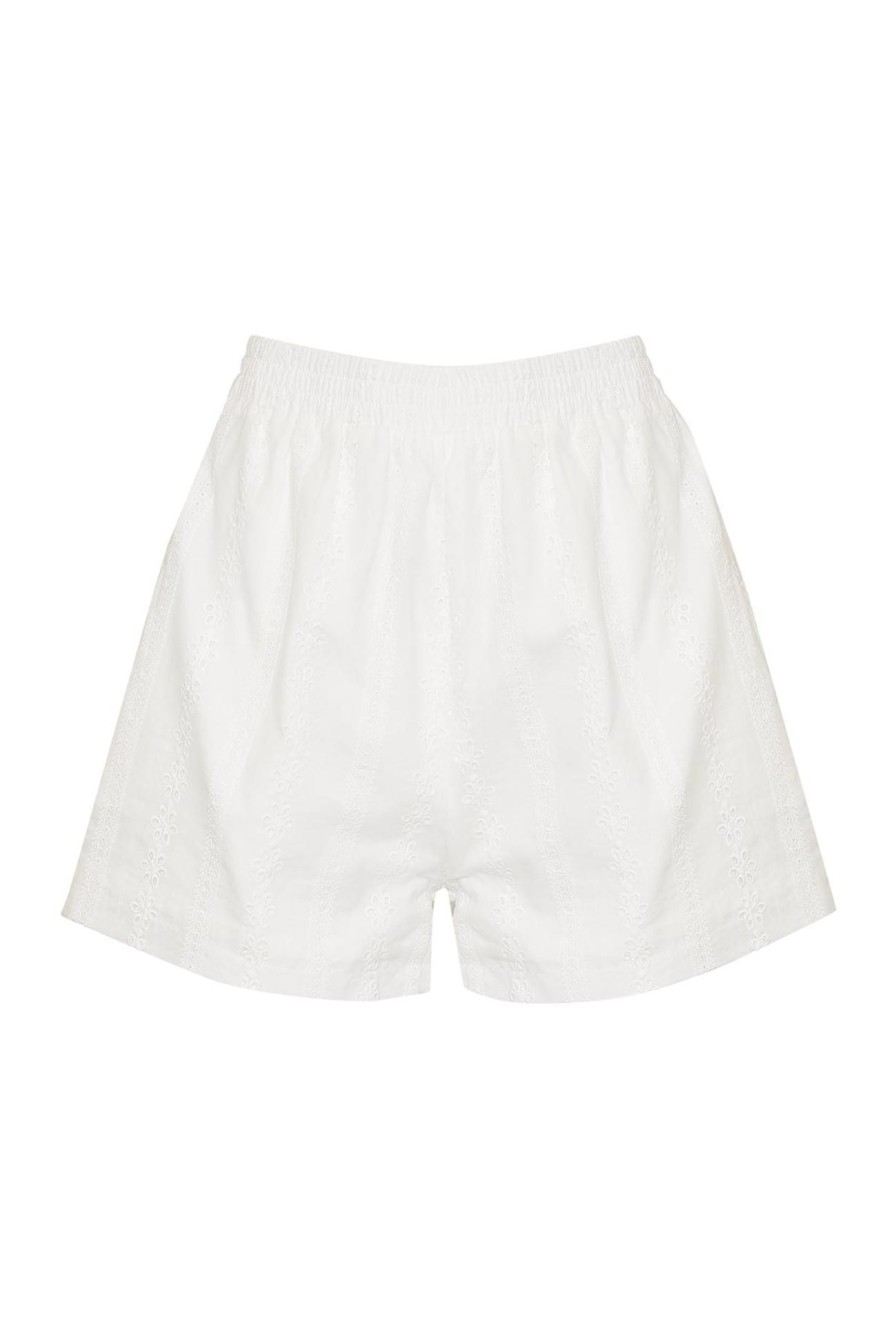 Women Girl and the Sun Bottoms | Lennox Shorts-White Eyelet