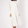 Women Girl and the Sun Dresses | Lucinne Midi Dress-White Eyelet