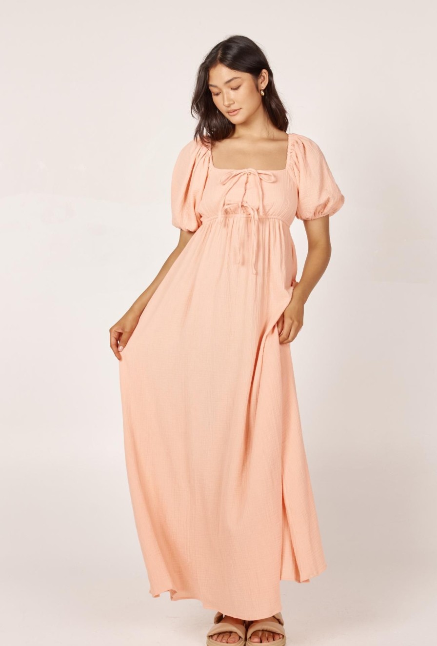 Women Girl and the Sun Dresses | Penelope Maxi Dress-Peach