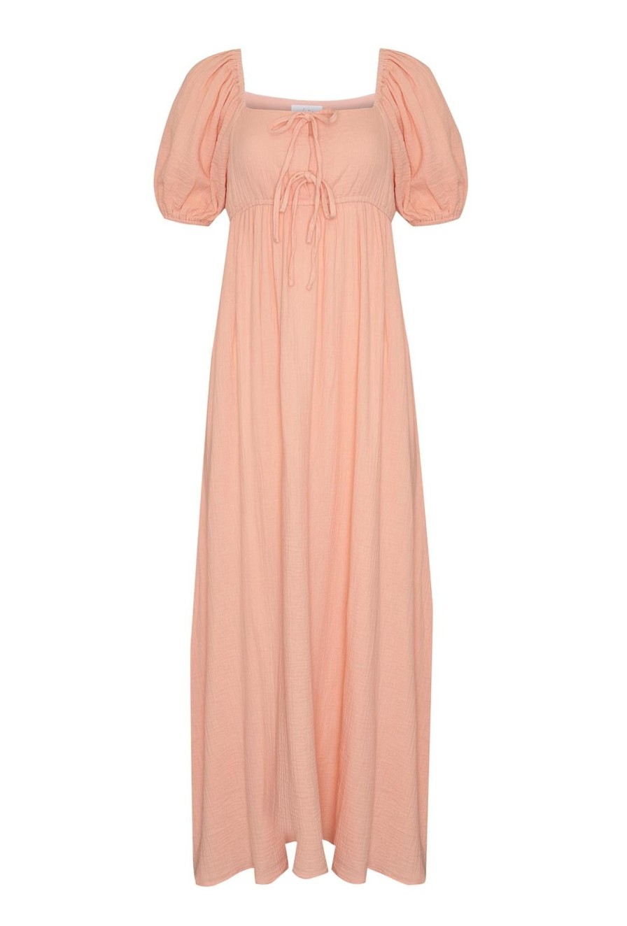 Women Girl and the Sun Dresses | Penelope Maxi Dress-Peach