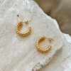 Women Girl and the Sun Jewellery | Plaited Mini Hoop Earrings