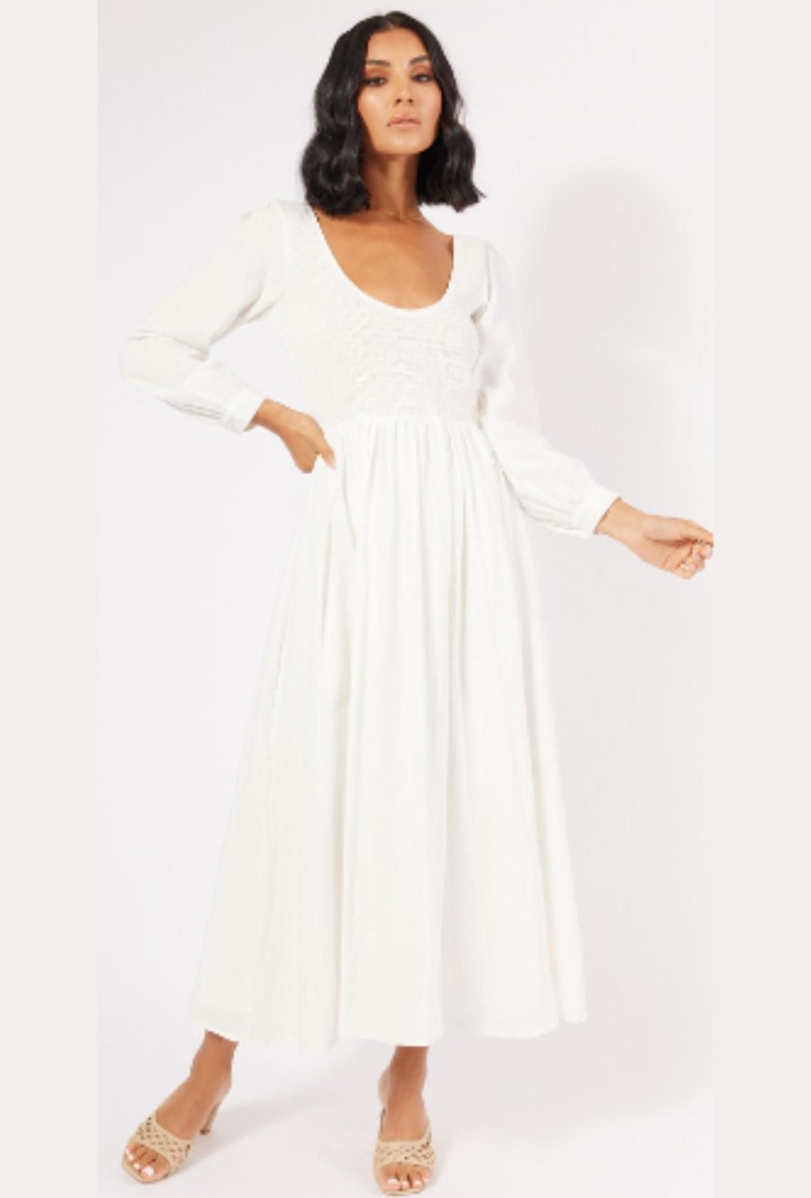 Women Girl and the Sun Dresses | Elodie Maxi Dress-White