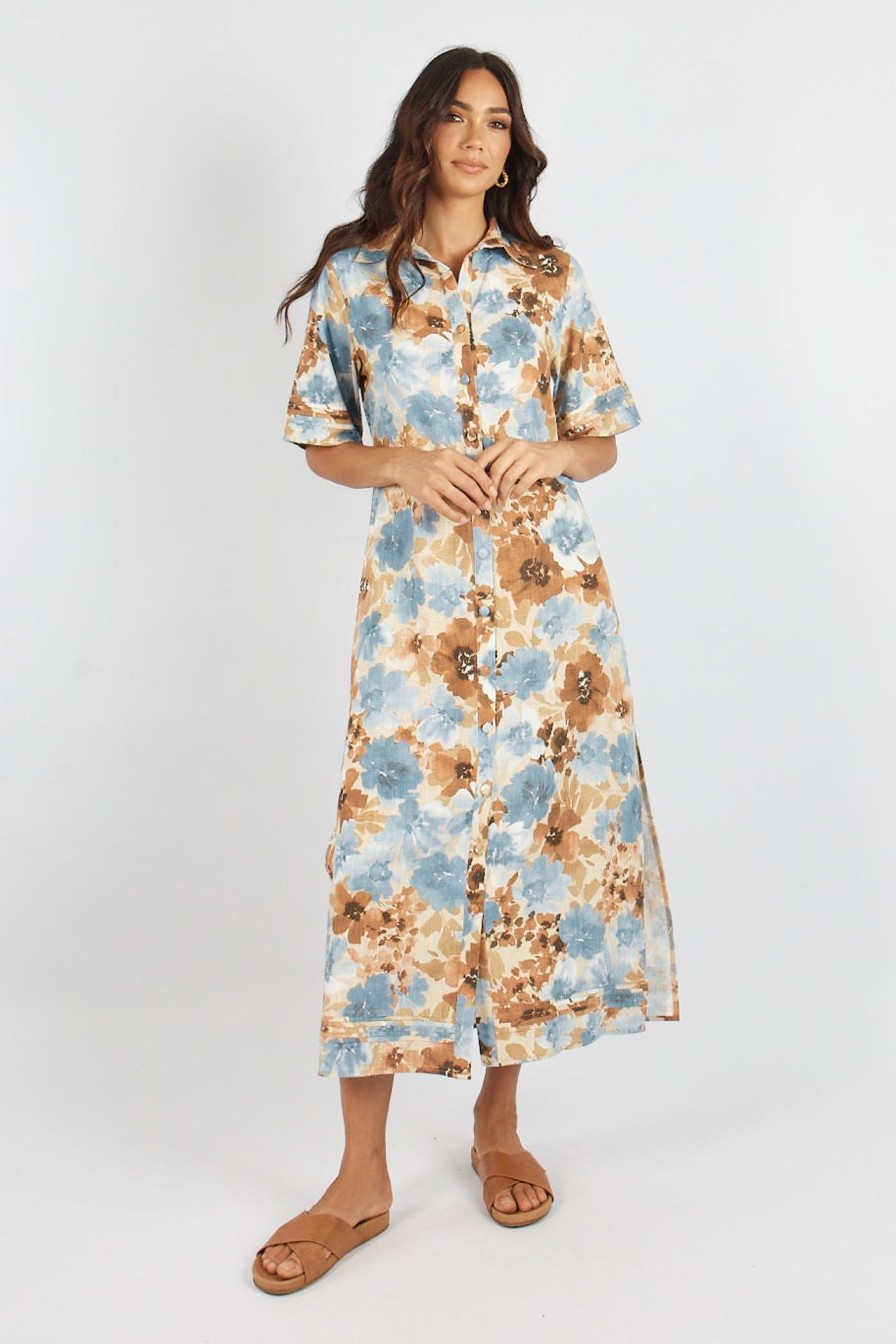 Women Girl and the Sun Dresses | Franca Midi Dress-Poppy Floral Print