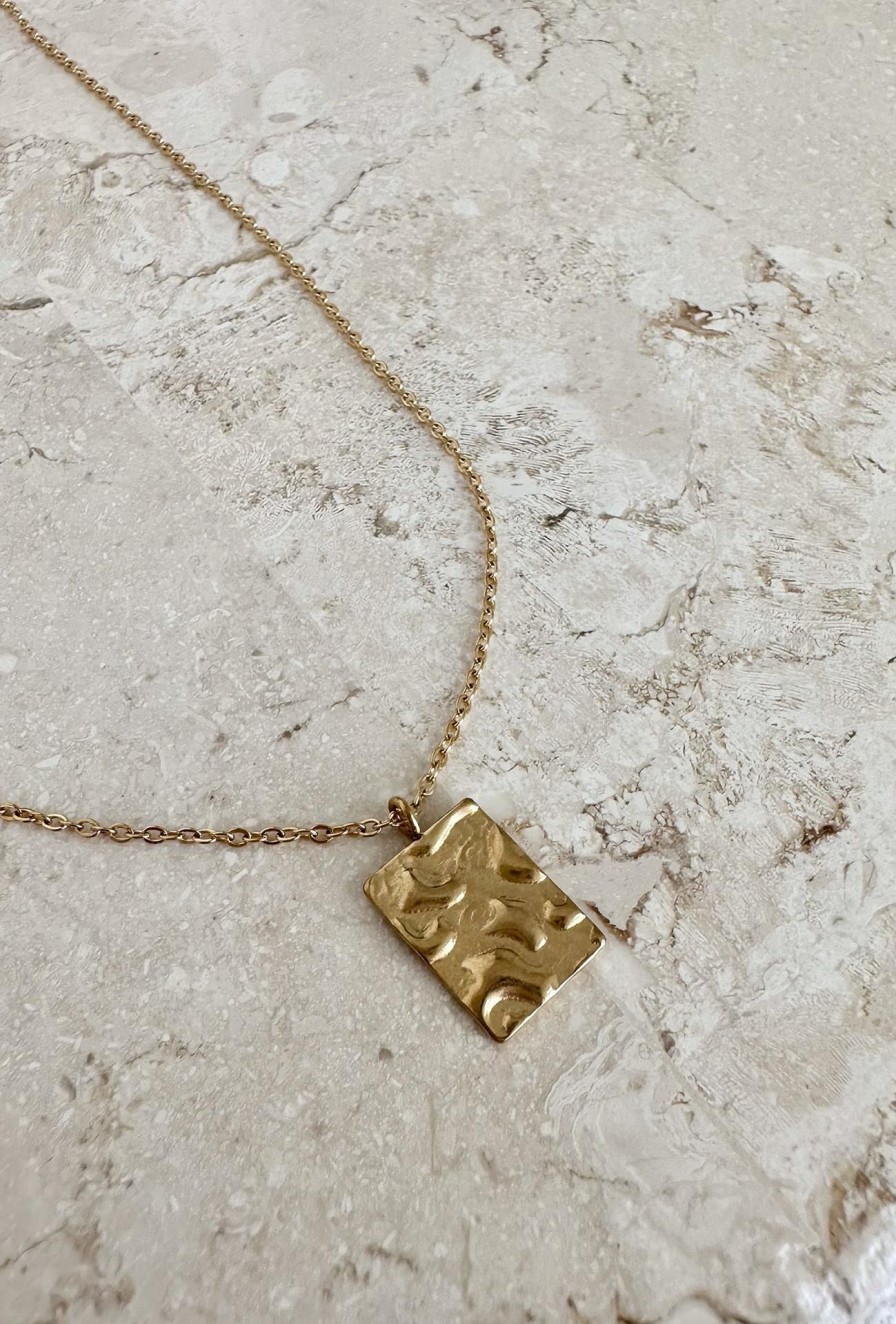 Women Girl and the Sun Other Accessories | Frankie Rectangle Necklace-Gold