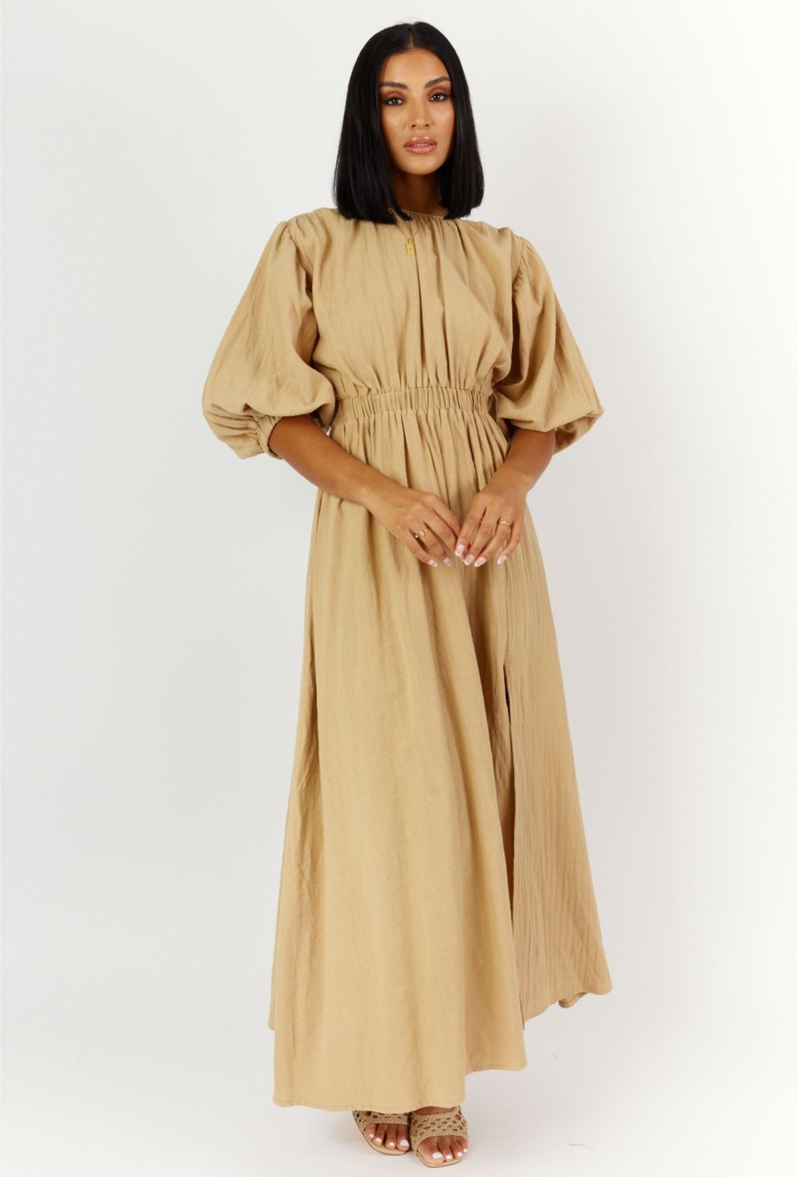 Women Girl and the Sun Dresses | Ailani Maxi Dress-Khaki