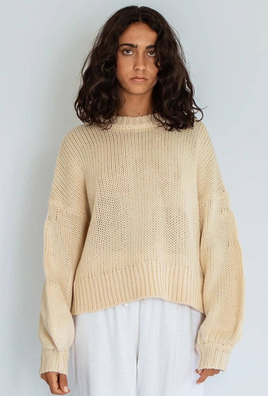 Women Girl and the Sun Tops | Hannah Knit-Beige